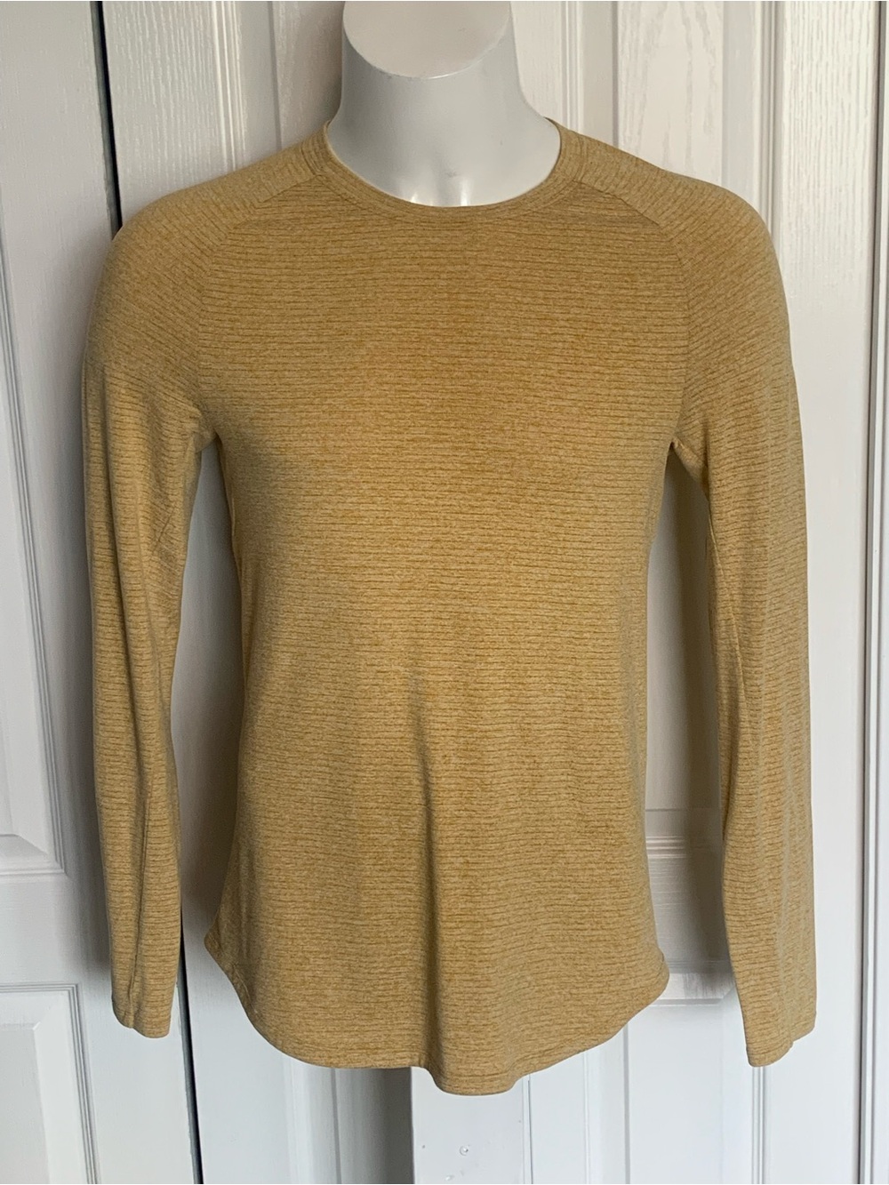 Mustard Yellow Lululemon Long Sleeve Crewneck Top